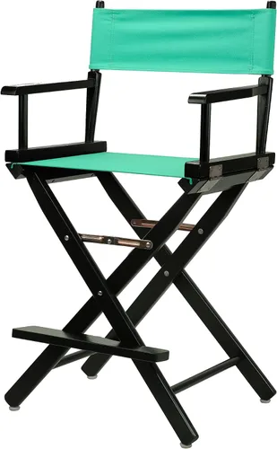 Vista 283 de Casual Home - Silla de director de 18 in, marco negro, lona negra, altura clásica Marco negro - Madera maciza