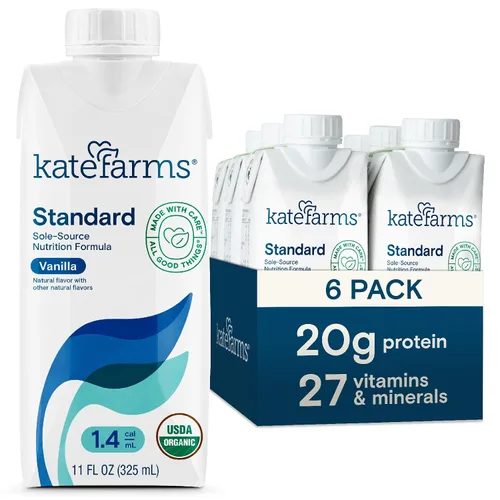 Vista 14 de KATE FARMS Batido nutricional orgánico de 1.4 alto en calorías, chocolate, 20g de proteína, 27 vitaminas y minerales, reemplazo de comidas, 11 onzas
