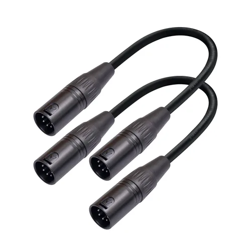 Vista 10 de Paquete de 2 cables XLR macho a macho de 5 pines, DMX 512 5 PIN XLR Lightspeed Controller Cable de 2 pies, negro