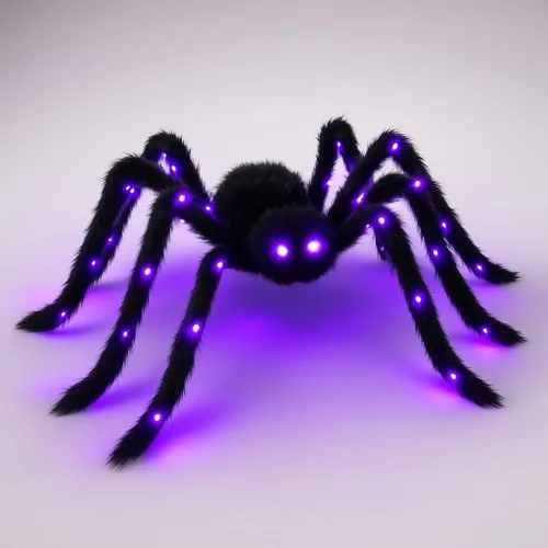 Vista 10 de KatchOn, Araña gigante peluda negra de Halloween, 6.5 pies, araña falsa plegable para decoración de Halloween al aire libre Decoración de verano
