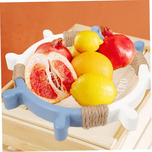 Vista 5 de OSALADI Bandeja de timón Bandeja de taza de agua, bandeja para servir frutas, bandeja decorativa, bandeja para el hogar, bandeja de té de comida