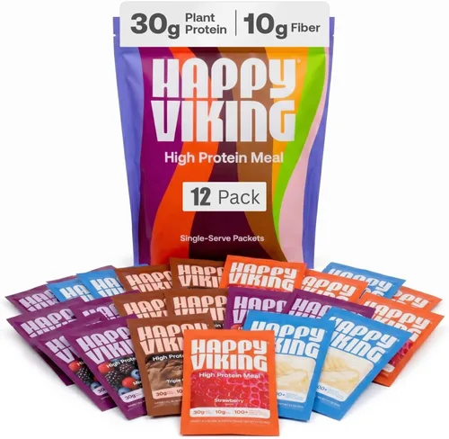 Vista 14 de Happy Viking Berry Parfait - Proteína vegetal en polvo, creada por Venus Williams, 0.71 onzas de proteína, baja en carbohidratos, keto, vegano, sin