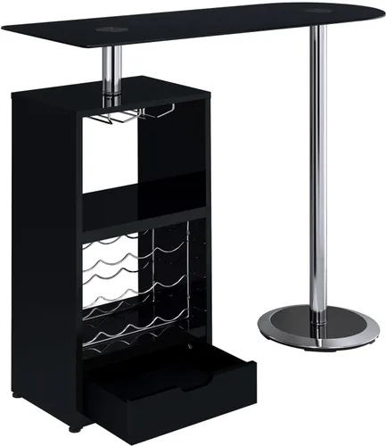 Vista 3 de Coaster Furniture - Mesa de bar con almacenamiento de vino, color negro 120451