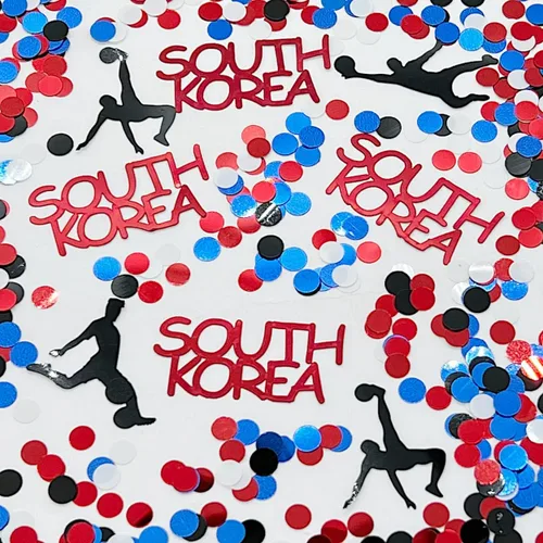 Vista 26 de Copa Mundial de Confeti - Estados Unidos, jugador de fútbol, pelota roja, blanca, azul - 2 bolsas de media onza (1 oz) #3386