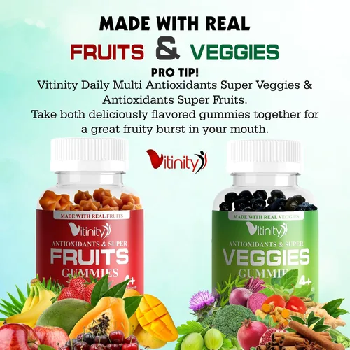 Vista 33 de VITINITY Super Greens - Gomitas multivitamínicas Hechas con 30 superalimentos reales, verduras, hierbas, frutas para adultos y niños para aumentar