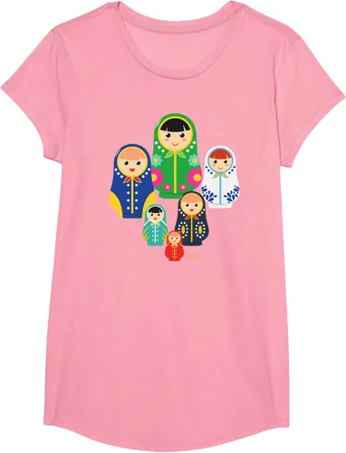 Vista 61 de Matryoshka Russian Nesting Dolls, Rusia - Camiseta de regalo, Azul / Patchwork, S