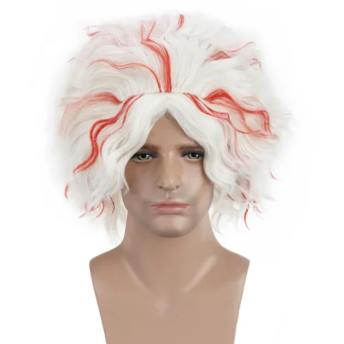 Vista 12 de RightOn Peluca marrón corta para disfraz, pelucas cortas marrones para hombre y mujer, fiesta de cosplay