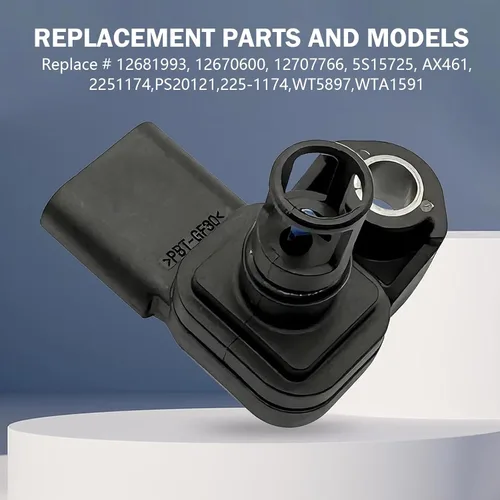 Vista 2 de Shakas Sensor de mapa de presión absoluta del colector, sensor de presión de admisión automotriz, repuesto OEM #12681993 12670600 12707766 5S15725