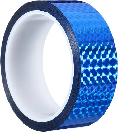Vista 11 de PATIKIL Cinta prisma de 0.2 pulgadas x 55 yardas, adhesivo reflectante holográfico metalizado para detallar decoración de pared, arte, azul