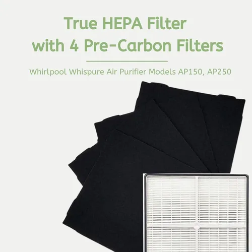 Vista 4 de Nispira 1183054K 8171434K True HEPA Carbon Pre Filtro para Whirlpool Whispure purificador de aire AP510, AP530, AP450, AP45030HO AP51030K WP500