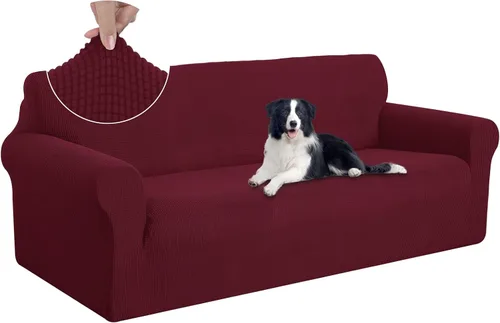 Vista 64 de U-NICE HOME Funda para sofá biplaza elástica, cubierta para sofá, funda para sillón, protector de muebles para sofá con 2 cojines, funda para sofá