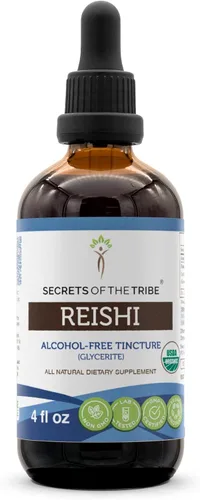 Vista 6 de Secrets of the Tribe Extracto líquido sin alcohol de tintura Reishi, hongo Reishi (Ganoderma Lucidum) (2 onzas líquidas)