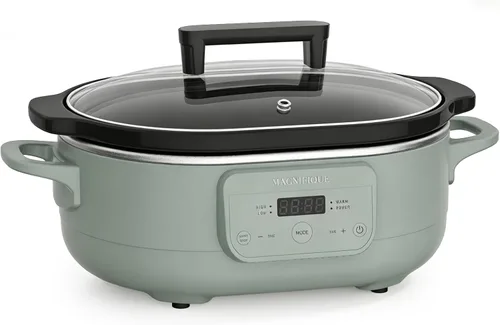Vista 10 de Olla de Cocción Lenta Programable de 6 Cuartos con Recipiente Antiadherente Saludable Extraíble - Pequeño Electrodoméstico de Cocina para Cenas