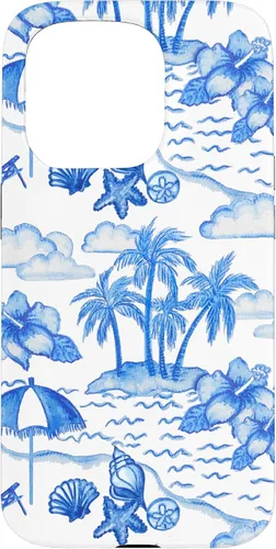 Vista 14 de Funda para iPhone 16 Coastal Nieta Preppy Hawaiian Hibiscus Coconut Girl