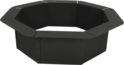 Vista 5 de Sunnydaze Anillo para hoguera al aire libre – 38 pulgadas exterior/30 pulgadas de diámetro interior inserto de anillo de fuego de acero – por encima