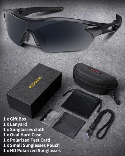 Vista 6 de Gafas de sol deportivas polarizadas para hombres y mujeres, jóvenes, béisbol, correr, pesca, tenis, golf, ciclismo, conducción, motor TAC UV400 TR90