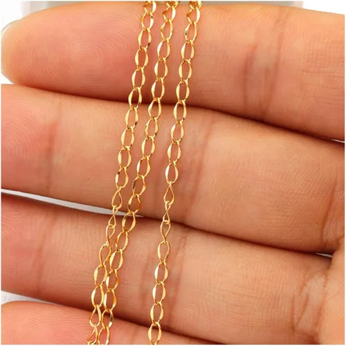 Vista 4 de Cadenas de cable torcidas de acero inoxidable de oro de 33FT 0.079 in para fabricación de joyas Dorado