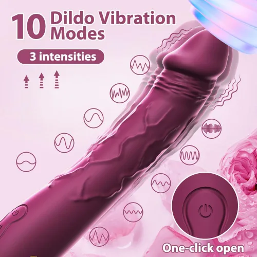 Vista 2 de Vibrador realista de 7.6 pulgadas para mujeres, 10 potentes modos de vibración para estimulación del clítoris y punto G, juguetes sexuales