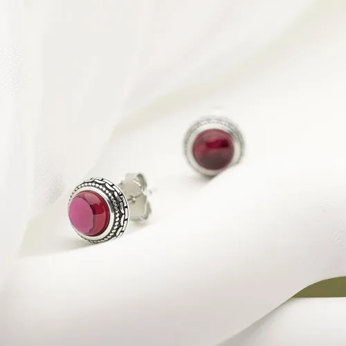 Vista 63 de Aretes de plata de ley con piedra natal de cristal real, joyería para mujer, moda occidental 925, envejecida, bohemia, hecha a mano, el mejor regalo