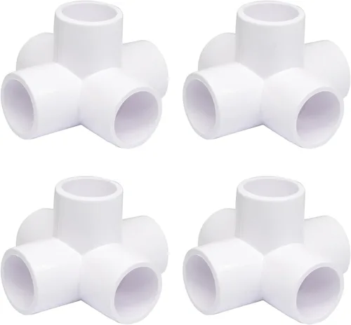 Vista 12 de Litoexpe 4 conectores de codo de PVC de 3 vías de 1/2 pulgada y 3 vías, conector de codo de grado para muebles, conector de tubería de tres vías