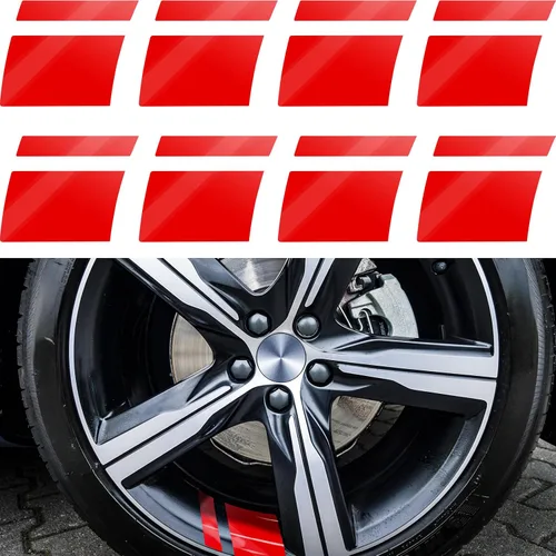 Vista 9 de Tallew 8 piezas de calcomanías para borde de rueda con rayas adhesivas para automóviles para ruedas de 18-21 pulgadas, calcomanías reflectantes