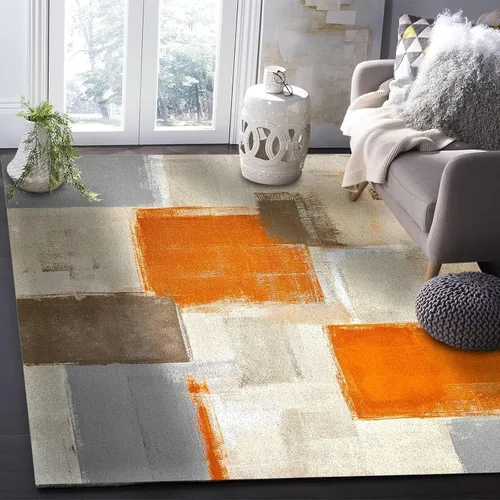 Vista 18 de Alfombra de entrada colorida arcoíris de 2 x 3 pies para baño, alfombra bohemia de mediados de siglo, abstracta de pelo bajo, tapete pequeño