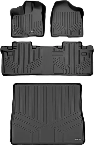 Vista 48 de MAXLINER - Juego de tapetes de piso de ajuste personalizado de 3 filas para Toyota Sienna 2011-2012