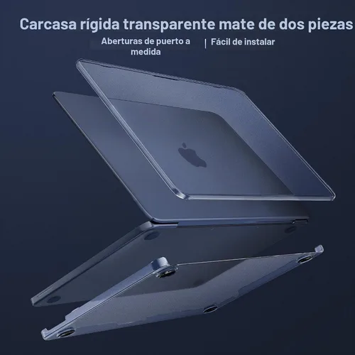 Vista 8 de MOSISO Compatible con MacBook Neo Case 13 pulgadas 2026 A3404 A18 Pro Chip Índigo transparente