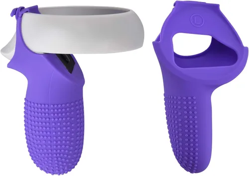 Vista 5 de XIAOGE Accesorios de control para Oculus Quest 2 con combo de cubierta facial accesorio de auriculares VR a prueba de sudor y anticolisión