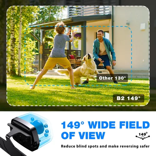 Vista 7 de ZEROXCLUB - Cámara de respaldo para automóvil, 6 luces LED, visión nocturna, IP69, impermeable, con cable, cámara de visión trasera, visión amplia