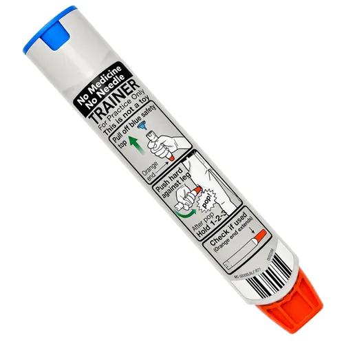Vista 5 de Dey EpiPen, 10 unidades Reusable epinephrine practice pens with audible click, no needle or medicine, for training use only, 10-pack set