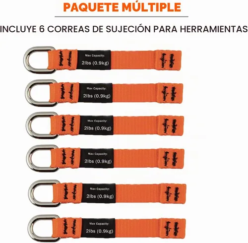 Vista 6 de Ergodyne Squids 3700 - Accesorios de cola para herramientas de red, paquete de 6, 2 libras, longitud media 4.5, naranja