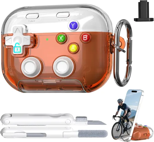 Vista 59 de RFUNGUANGO AirPods Pro Funda Transparente TPU Suave Transparente Blanco