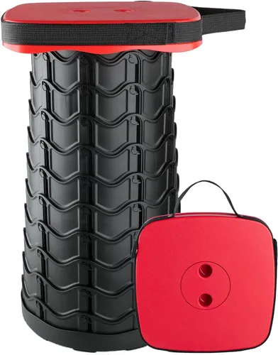 Vista 8 de Taburete plegable, mejorado y ligero pero resistente, con capacidad de carga de 400 libras, taburete portátil y retráctil para campamento, pesca
