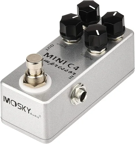 Vista 5 de Mini C4 Compresor Pedal de Efecto Guitarra Metal Shell Pedal Efectos True Bypass