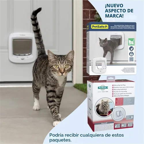 Vista 8 de PetSafe Puerta de gato interior y exterior - Puerta de mascotas Microchip RFID - Bloqueo de 4 vías: trabaja con hasta 40 mascotas programadas