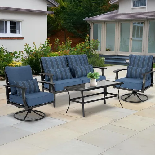 Vista 2 de Aoodor Cojín para Silla al Aire Libre, 55.9 x 61 cm Resistente al Agua, Resistente a la Decoloración, Cojines de Asiento de Patio de Olefina