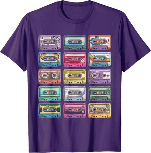 Vista 69 de Vintage Cassette Tapes Collection 80's 90's Music Mixtape T-Shirt Asphalt Grey