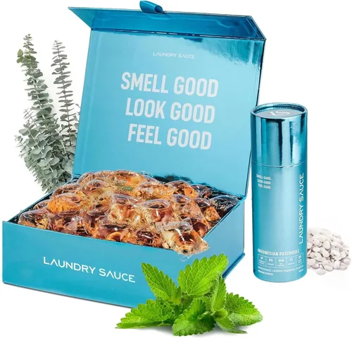 Vista 10 de Laundry Sauce - Cápsulas de detergente perfumado de lujo y paquete de refuerzo de aroma (Sándalo australiano), cápsulas de lavado de ropa premium