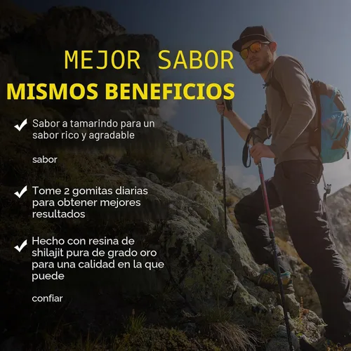 Vista 2 de O NATURE . ZIRAN Gomitas Shilajit para hombres y mujeres, gomitas de oro Shilajit ricas en Ashwagandha, Gokshura con más de 85 minerales, sabor