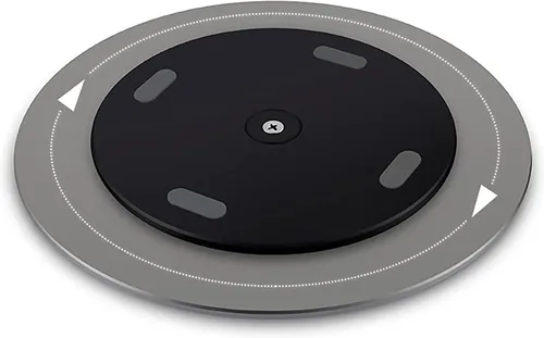 Vista 3 de Soporte de monitor de rotación de 360°, aleación de aluminio gris, amplia compatibilidad para iMac, laptop, plantas en maceta, artes y manualidades