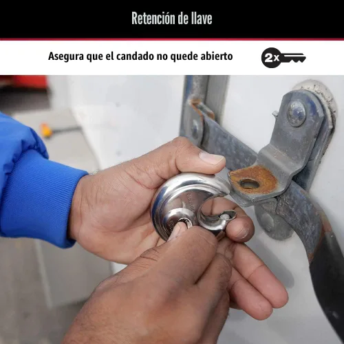 Vista 5 de Master Lock 40D - Candado de disco de acero inoxidable con llave