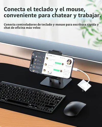 Vista 5 de Adaptador de cargador de lector de tarjetas micro SD Lightning a USB 6 en 1 para iPhone 13 14 Pro Max para iPad Dongle para Apple MFI certificado