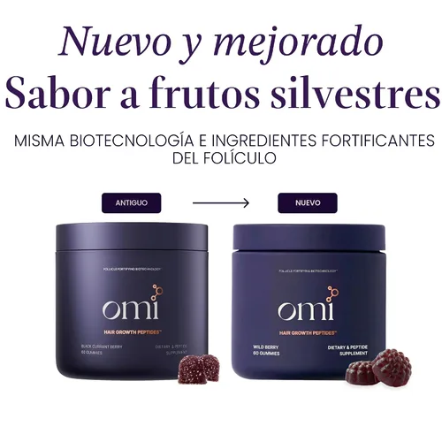 Vista 2 de OMI - Peptides for Hair Growth, Gummies for Women with Patented Follicle Fortifying Biotechnology, Now in Delicious Wild Berry Flavor