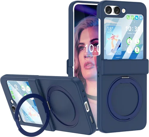 Vista 14 de Funda magnética diseñada para Galaxy Z Flip 5 con protección de bisagra y soporte [compatible con MagSafe] para Samsung Flip 5 Slim Funda protectora
