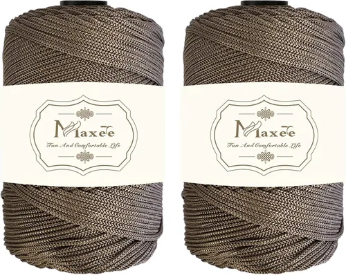 Vista 58 de Cordón de macramé de poliéster de alta calidad de 0.118 in × 218 yardas, 0.118 in, 100% polipropileno, ideal para ganchillo, ganchos de pared