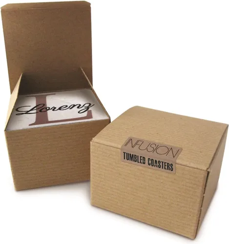 Vista 4 de Infusion Posavasos de mármol con foto personalizada, juego de 2 (misma imagen)