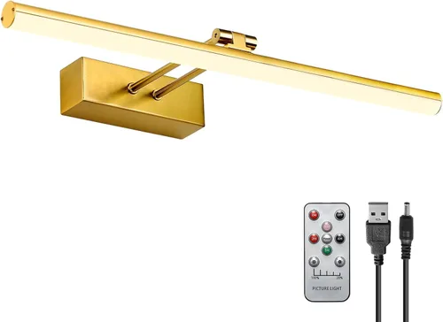 Vista 11 de Luz para Cuadros, Luz para Cuadros de 16" con Batería AA, Luz para Marco de Cuadros de Metal Completo, Luces Inalámbricas para Cuadros con Control