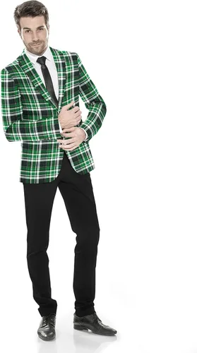 Vista 2 de Blazer a cuadros para hombre, 2 botones, ligero, ajuste regular, a cuadros, chaqueta deportiva, chaqueta de vestir casual para uso diario, abrigo