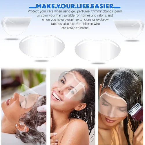Vista 7 de Honeydak 300 viseras faciales de maquillaje para ducha, suministros de microblading permanentes, visera de ducha de plástico desechable, cubierta